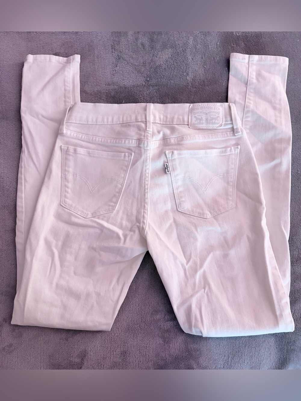 Levi’s 710 Super Skinny Jeans White W27 L30 High Rise Stretch - Picture 2 of 4
